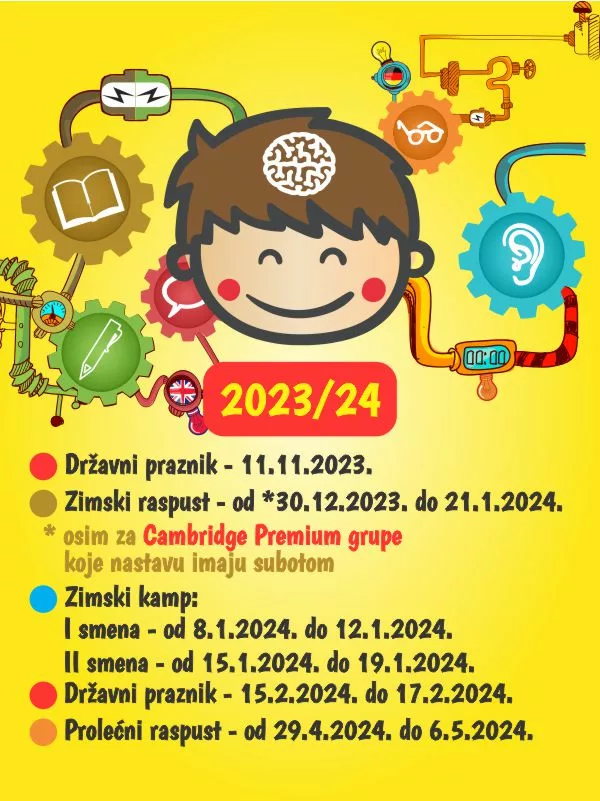 Kalendar neradnih dana za školsku godinu 2023/2024.